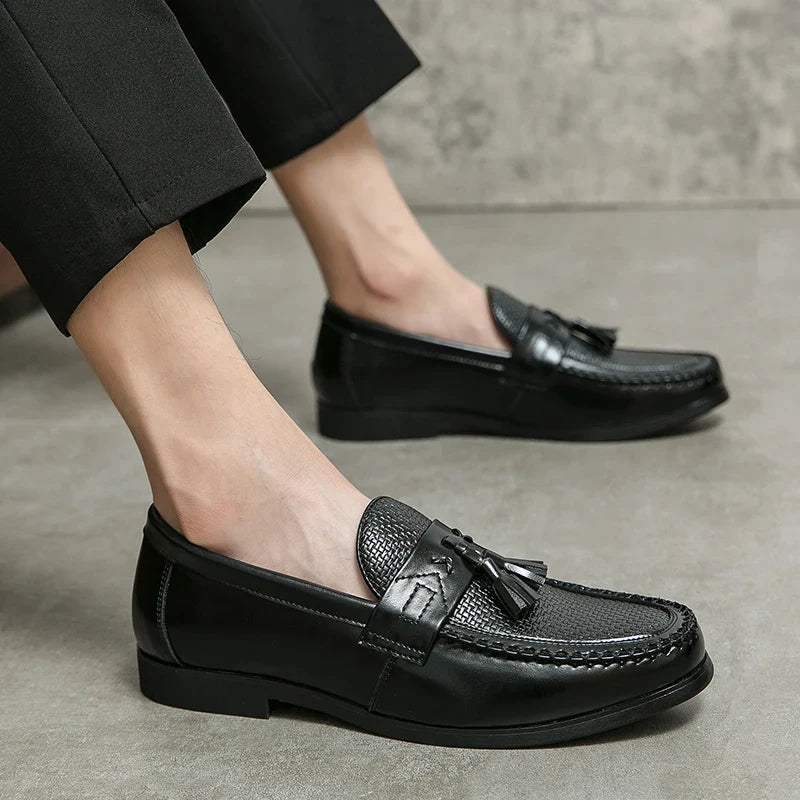 Brown Tassel Leather Shoes for Man Plus Size 38-48 Comfortable Retro Men's Loafers Elegant Casual Business Shoes Man Dress Shoes
