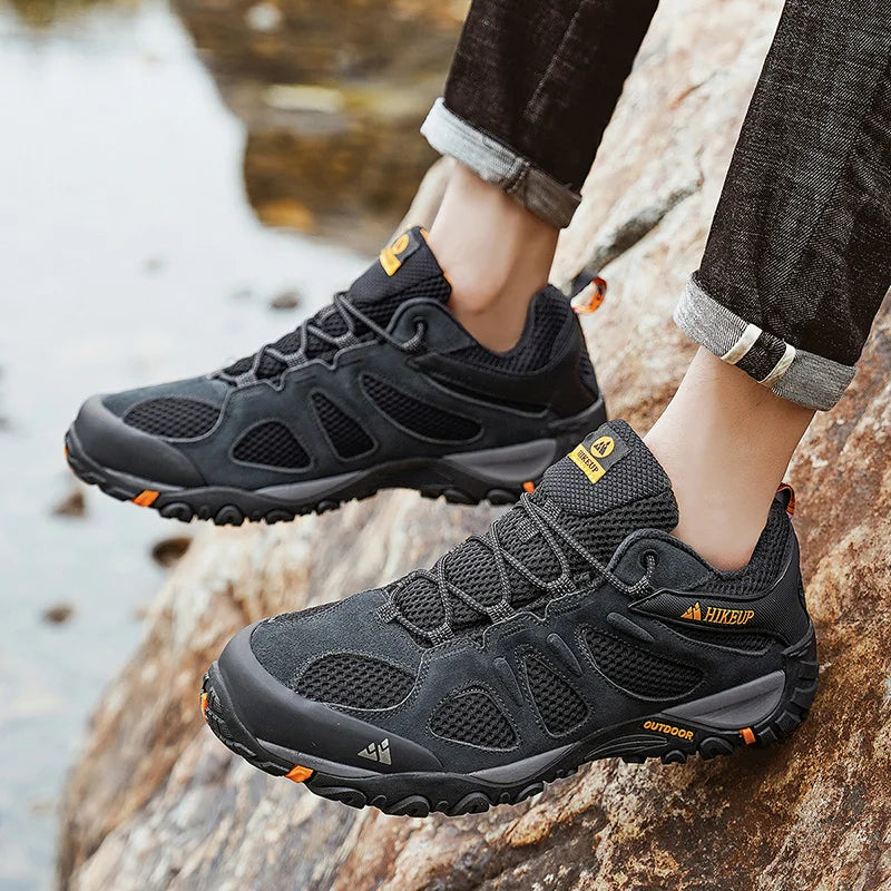 New Non-slip Wear Resistant Men‘s Outdoor Hiking Shoes Breathable Splashproof Climbing Men Sneaker Hunting Mountain Shoes