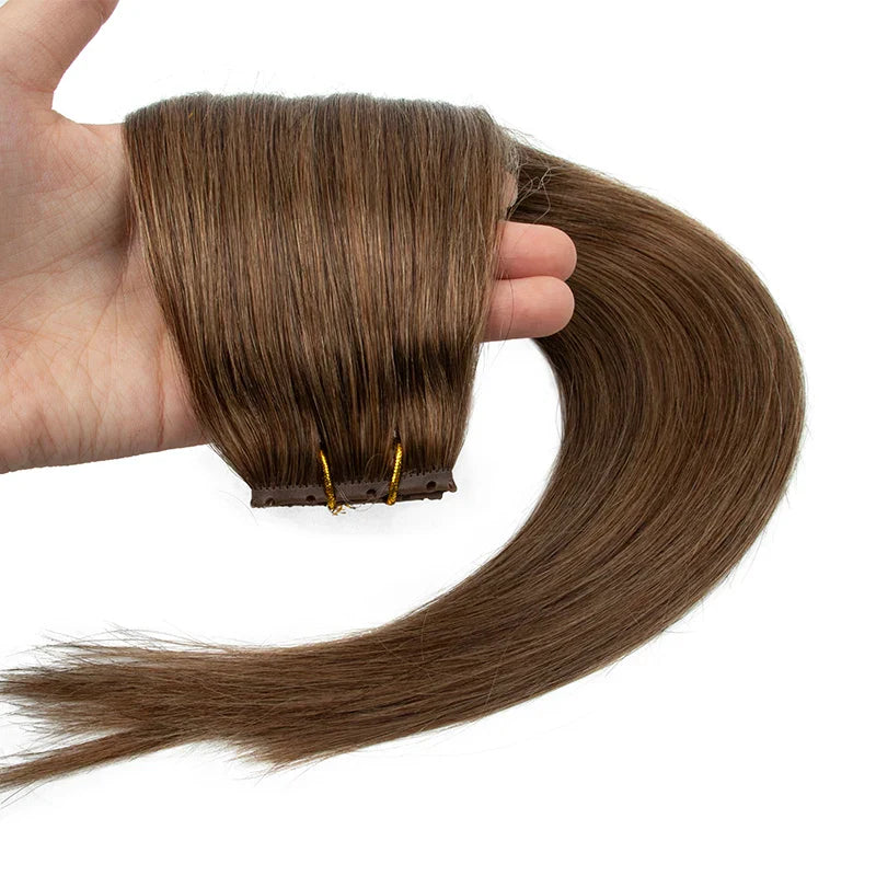Invisible Hole Flat Pu Tape Human Hair Twin Tabs 25cm Long Tape PU Weft Real Human Hair No Glue Microlink Application 40-50g