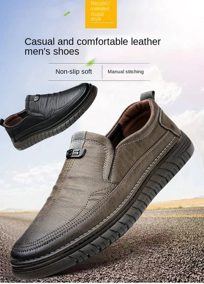 High Quality Outdoor Comfortable Fashion Soft Classic Driving Non-slip Flats Moccasin Handmade Men Cowhide Leather Casual Shoes