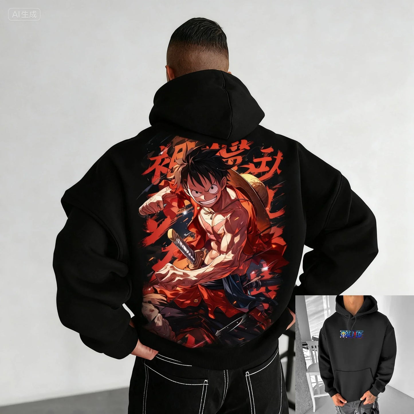 Vintage Oversized Anime One Piece Hoodie Men Women Sweatshirt Pullover Streetwear Casual Cotton Y2k Clothes Autumn Winter New