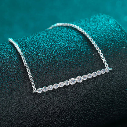 D VVS1 All Moissanite Bracelets for Women 0.24ct Round Lab Diamond GRA S925 Sterling Silver Plated 18k Dainty Bracelet