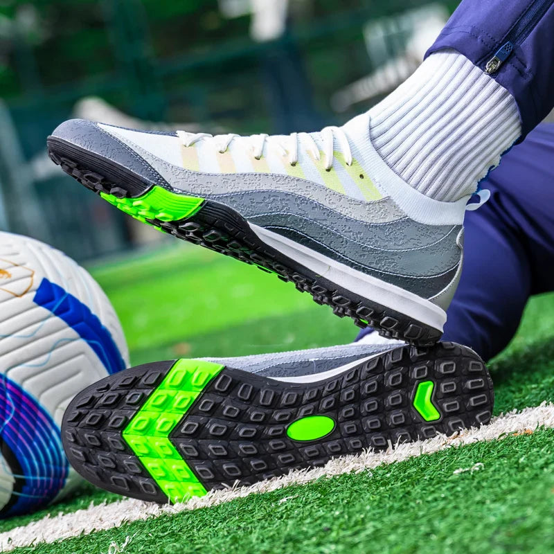 Men's Sports Football Shoes Fg/Ag Long Nail Adult Artificial Grassland Durable Training Specific Shoes High-Tops Non Slip Shoes