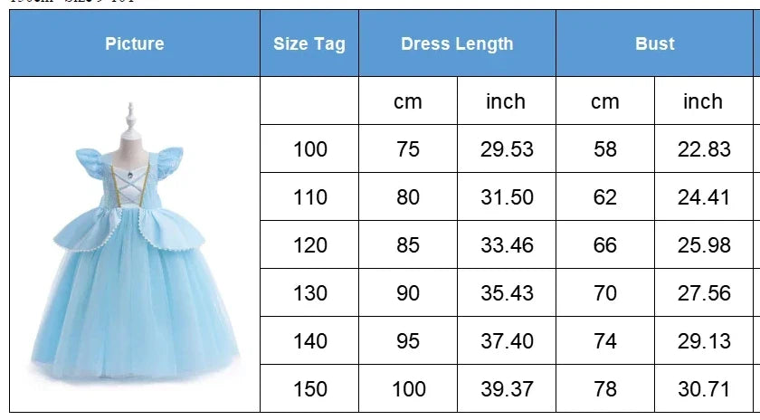 Cinderella Cosplay Costume Kids Clothes for Girls Sequins Princess Dress with Crown Gloves Birthday Party Ball Gown 2-10 Years