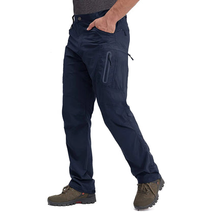 Lightweight Trousers Mens Fishing Pants Outdoor Hiking Nylon Quick Dry Pockets Cargo Pants Casual Work Trousers