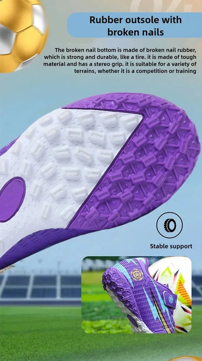 New Child's Football Shoes Society Professional Original Child's Society Cleats Kid Sneakers Indoor Soccer Trainers Youth Sports