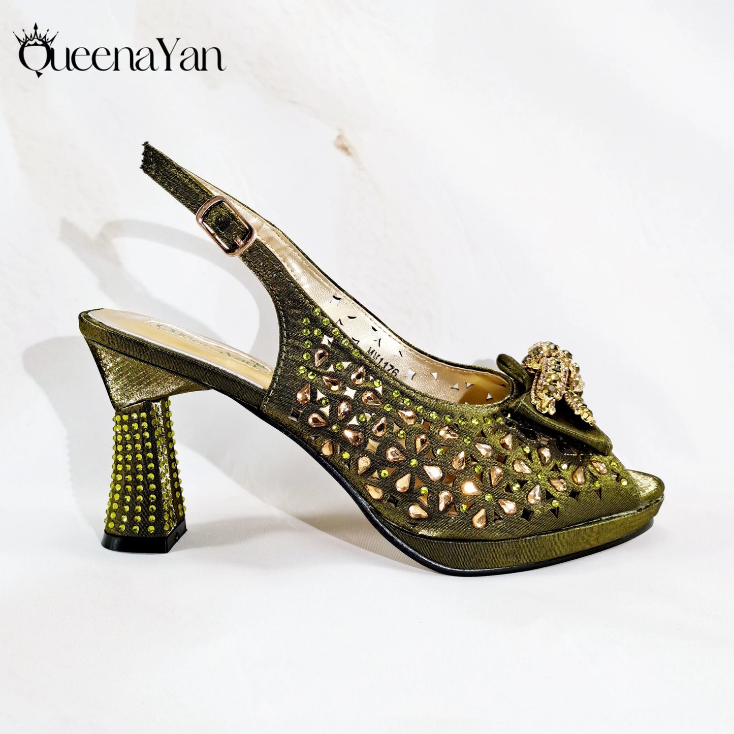 New Italian Design Open Toe Women High Heels for 2025 Elegant Party Wine Color Diamond Pumps Shoes and Bags Matching Set