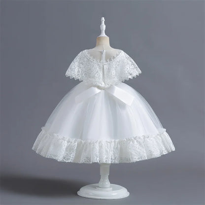 Vestido de Festa Infantil Rosa, Modelo Princesa com Saia Rodada em Tule, para Meninas de 3 a 12 Anos – Ideal para Aniversário, Natal e Cerimônias.