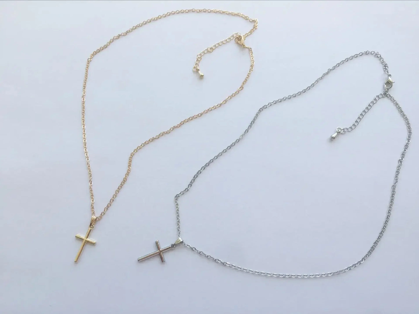 Luxury Zircon Cross Pendants Necklace Fashion Light Golden Silver Color for Men Women Jewelry Chain Accessory