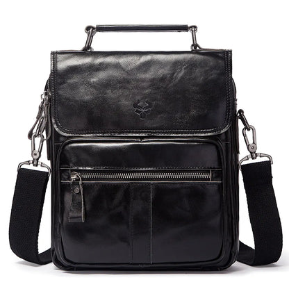 Genuine Leather Men's Shoulder Bag Luxury Work Business Messenger Bags Fashion Male Crossbody with Adjustable Straps