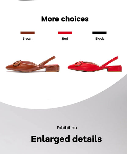 Women's Sandals 2024 New Black Pointed Flat bottomed loafers Simple Black Business Women's Shoes