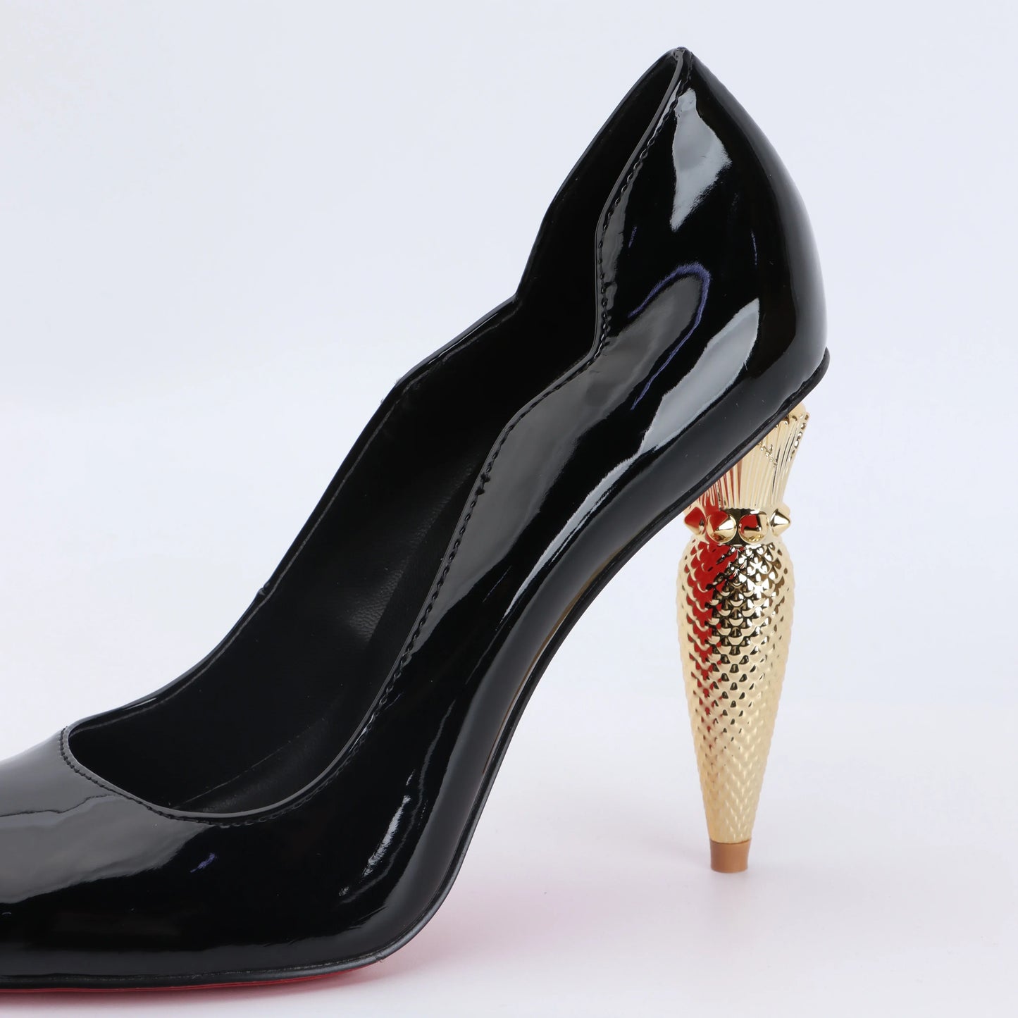 luxury Red Bottom Black Pointed toe Heels for Women Shoes 2024 Elegant and Classy Designer Slingback Heels High Quality big Size