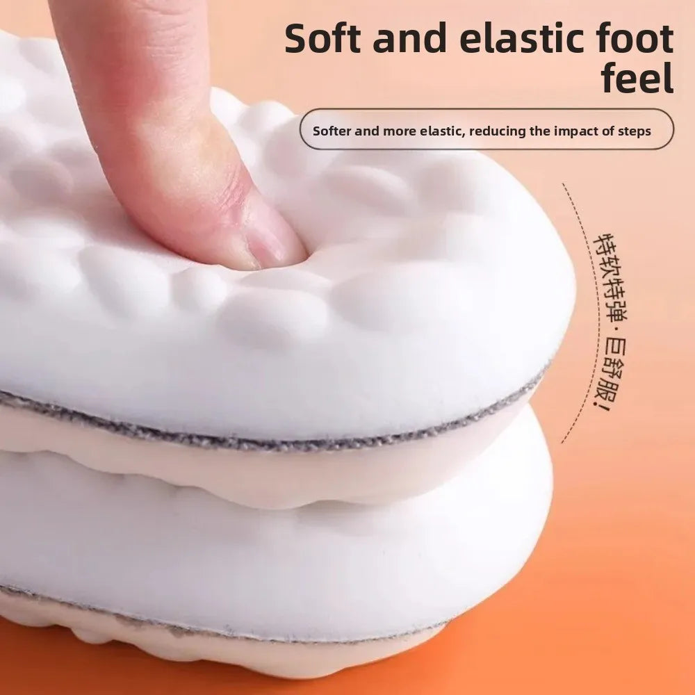 Thickened Cashmere-Like 4D Cloud Insole - Fleece-Lined Warm Comfortable Breathable Moisture-Wicking & Odor-Resistant