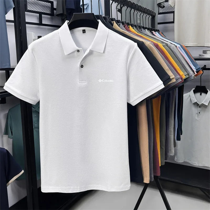 Cotton100% Men's Summer Luxury High Quality Short Sleeves Polo Shirt Letter Printing 25colors Brand T-Shirt Business Men's Wear