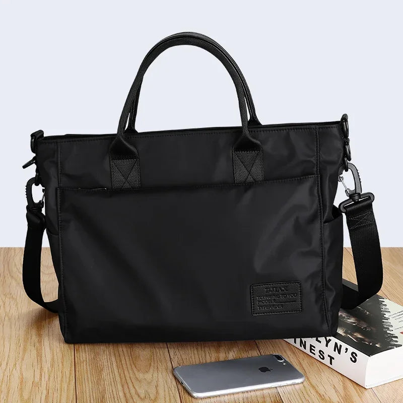 File Bag Carrying Briefcase Men's Business Bag Lawyer Office Computer Bag Horizontal Shoulder Crossbody Bag Men Bag