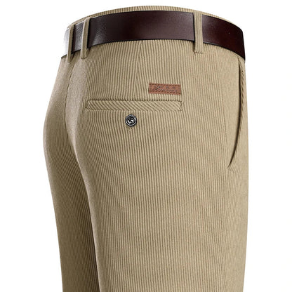 Men's Corduroy Pants Classic Casual Pants Straight Leg Regular Fit Streetwear Commuting with 5 Pockets