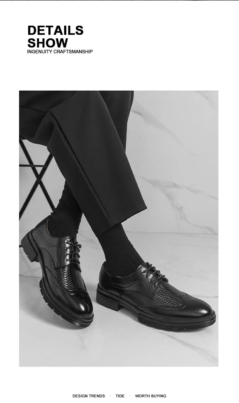 Men's Dress Shoes Fashion Brogues Social Shoe Male High Quality Business Leather Men's Formal Shoes Wedding Formal Shoes For Man