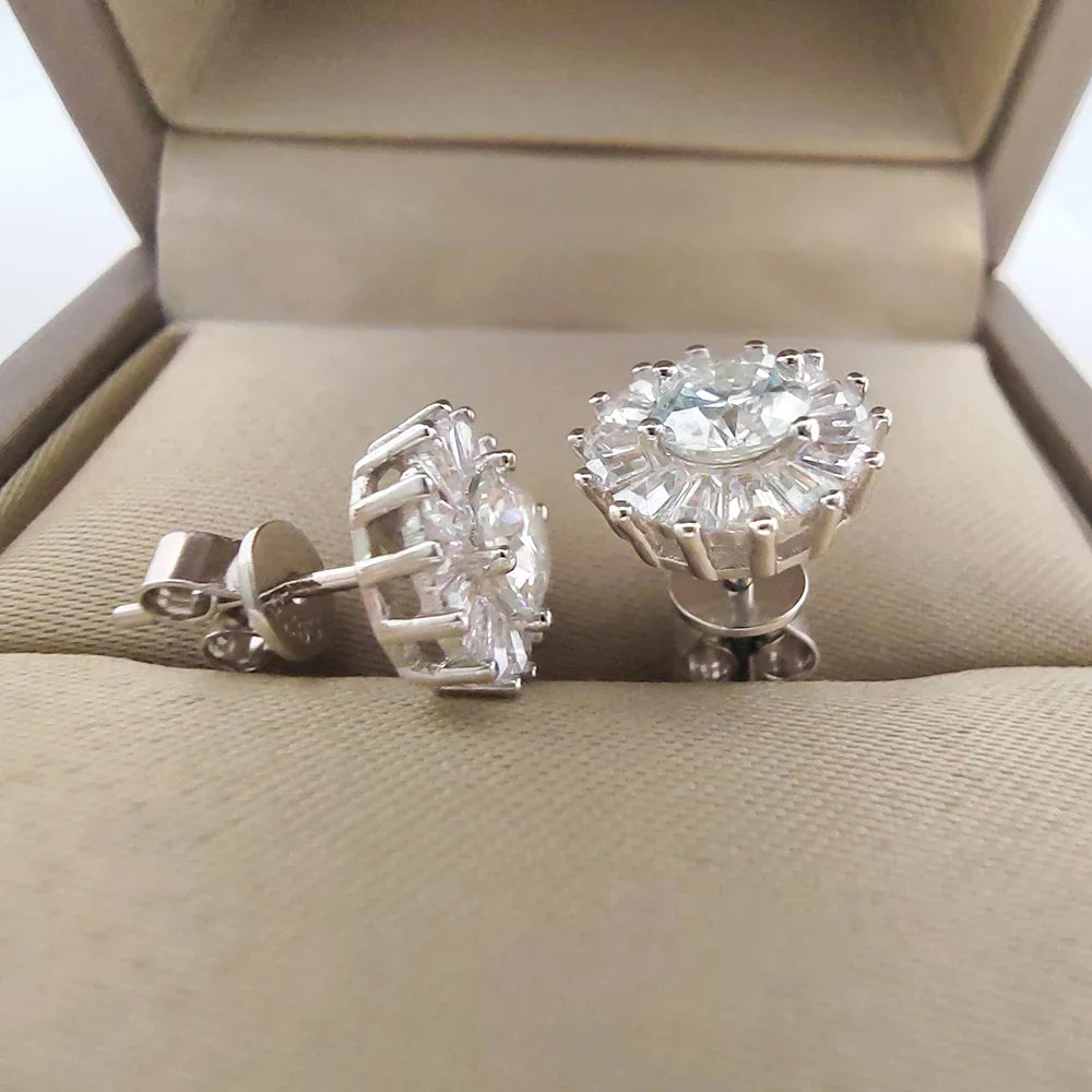 0.5CT 5MM D Moissanite Earrings S925 Silver Passed the Diamond Test Women Jewelry Wedding Party Birthday Gift