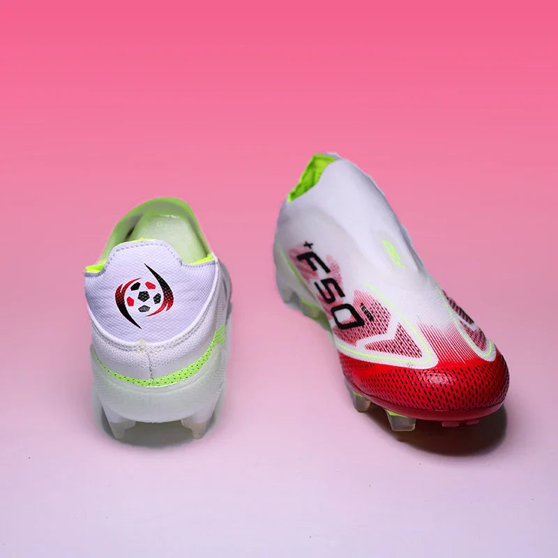 2555 High Quality Mens Soccer Shoes SLIP-ON Non-Slip Turf Soccer Cleats Boys TF/FG Training Football Boots Chuteira Campo F50