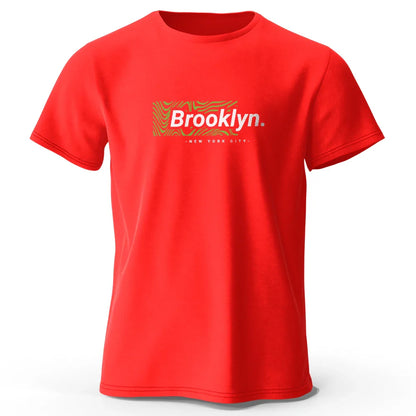Brooklyn New York Print, Men's Novel Graphic Design T-shirt, Casual Comfy Summer Tees for Men's Daily ActivitiesTops Clothing