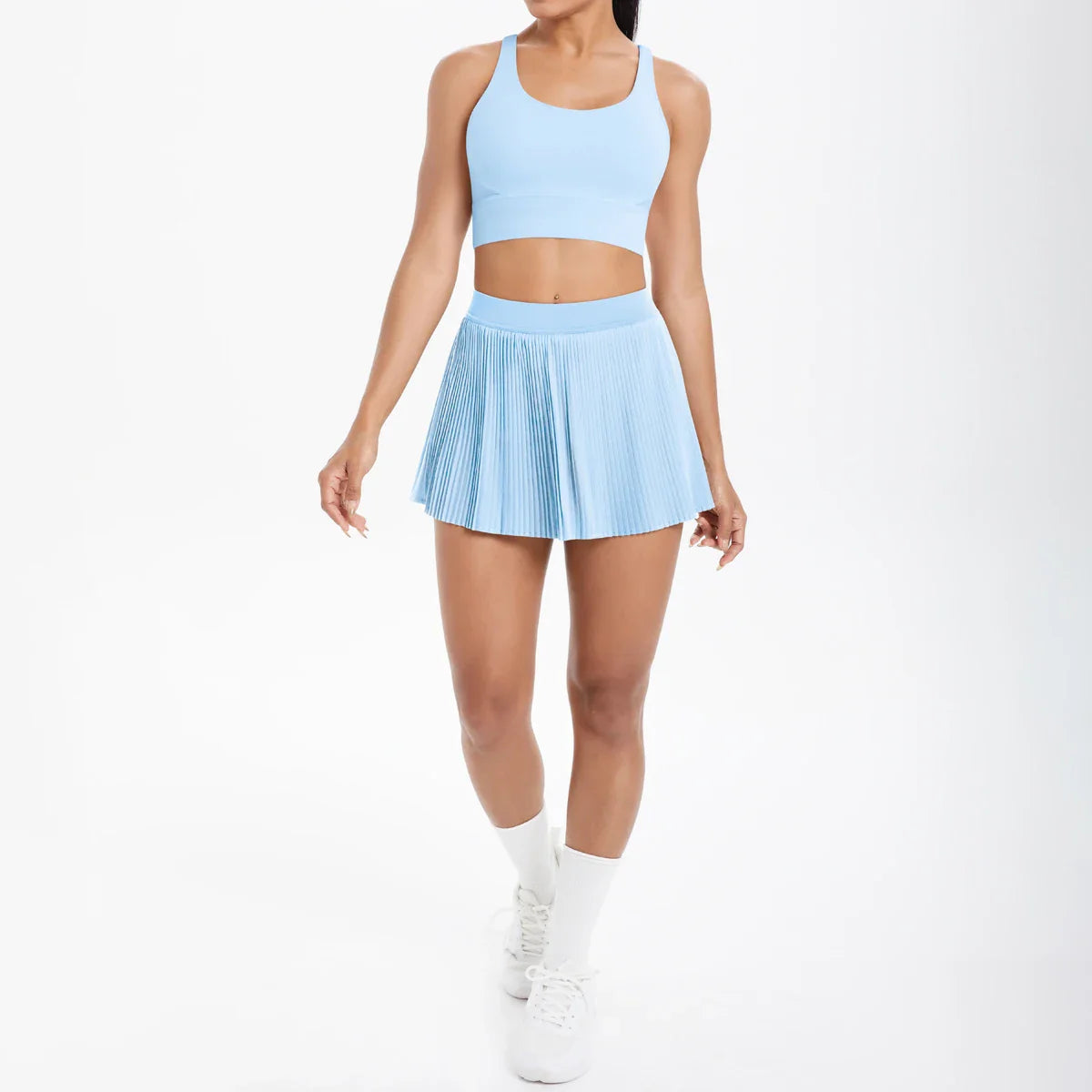 2pcs New Sexy Yoga Set Backless Cross Straps Sports Bra Fashion Breathable Culotte Yoga Shorts With Pocket Gym Women Sports Set