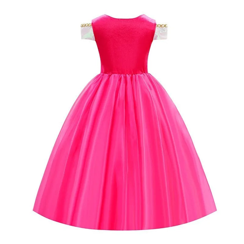 Girls Sleeping Beauty Aurora Cosplay Princess Dress Kids Rapunzel Frozen Elsa Cinderella Costume Party Clothing 2-12Years