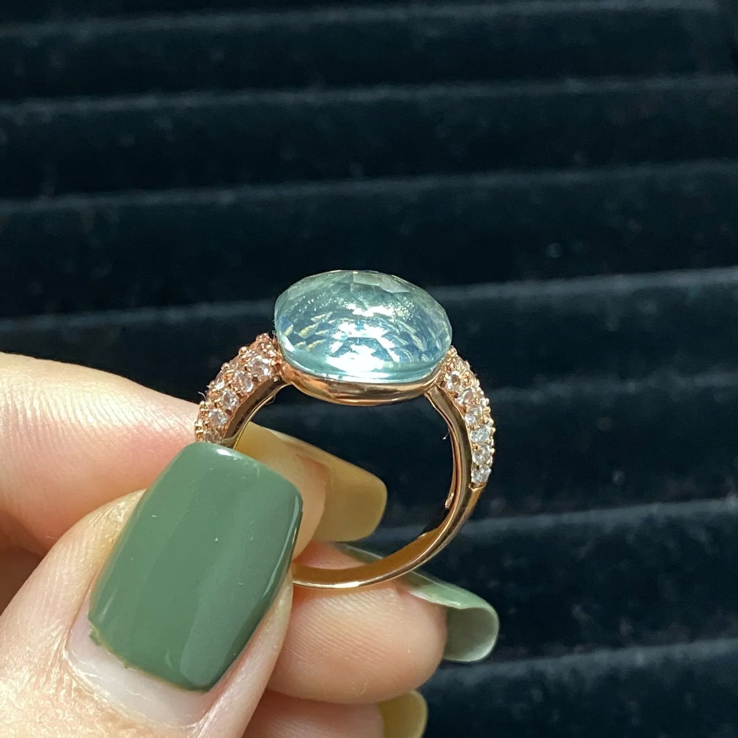 Original Design Pink Crystal Zircon Ring Candy Style Flat Ring for Women Wedding Party Fashion Jewelry Gift
