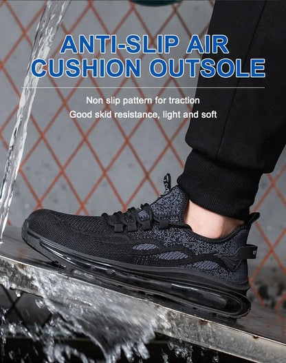 Women Puncture Proof Sport Work Sneakers Breathable Steel Toe Safety Shoes For Work Safety Boots Construction Security Boots
