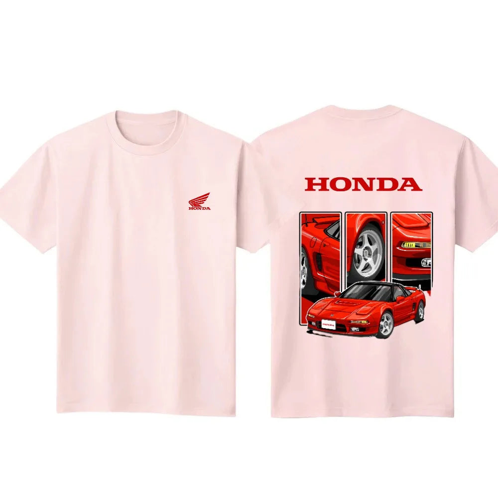 Honda 2026 Hot Selling Stylish New Comfortable Printed Loose Breathable Summer Motorcycle Racing Men's T-Shirt