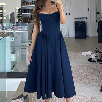 Summer Party Dresses 2025 New Arrivals Fit and Flare Elegant Midi Dress Red Night Date Dress