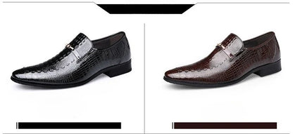 Classic Dress Shoes for Men Leather Shoes PU Crocodile Business Casual Formal Sneakers Plus Size Office Wedding Party Oxfords