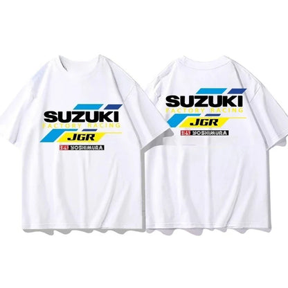 motorcycle short-sleeved T-shirt, men's motorcycle GSX riding suit, summer 100% pure cotton, versatile Harajuku style top