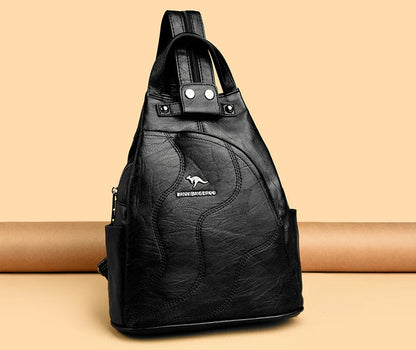 Women Leather Backpacks Zipper Female Chest Bag Travel Back Pack Ladies Bagpack Mochilas School Bags for Teenage Girls Sac A Dos