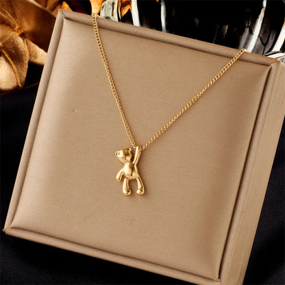 316L Stainless Steel Simple Heart Love Circular Tassel Necklace Lady Trend Fashion Clavicle Chain Jewelry Glamorous Gift