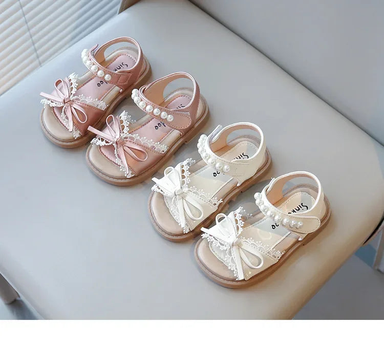 Kids Summer Beach Shoes Bow New Classmate Baby Soft Sole Fashion Girls Sandals Non-slip Princess Shoes Size 25-30
