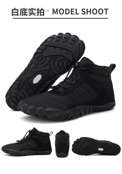 Womens Mens Waterproof Winter Barefoot Shoes Snow Boots Cotton Warm Fur Lined Unisex Walking Hiking Outdoor Shoes