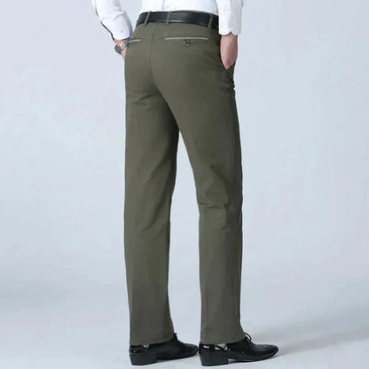 Men's Summer Thin Casual Suit Pants Autumn Thick 100% Cotton Stretch Classic Business Fashion Trousers Male Brand Clothes GOZBKF