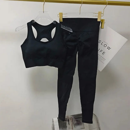 Sexy Back Design Fitness Bra for Women Pilates Shock-Proof Running  Training Tight Sports Pants Yoga Outfit Set