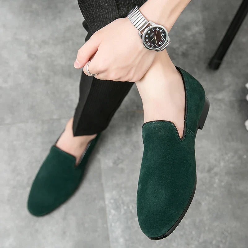 Sapatos Masculinos Mule de Couro Camurça Clássicos de Negócios para Homens Sapatos de Luxo Masculinos Mocassim Sapatos Masculinos Slip-On Sociais