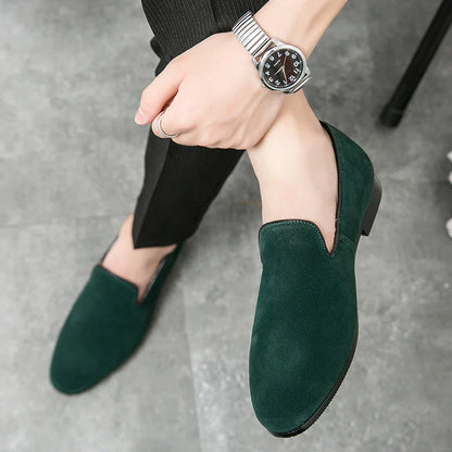 Sapatos Masculinos Mule de Couro Camurça Clássicos de Negócios para Homens Sapatos de Luxo Masculinos Mocassim Sapatos Masculinos Slip-On Sociais