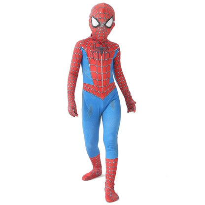 Kids Spiderman Costume Birthday Gift Party Dress Up Spiderman Classic Miles Superhero Kids Cosplay Costume Elasticity Jumpsuit