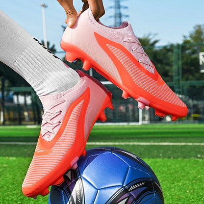 New Football Shoes Professional Low-top Soccer Field Cleats Outdoor Breathable Athletic Spikes Youth Boys Football Shoes Unisex