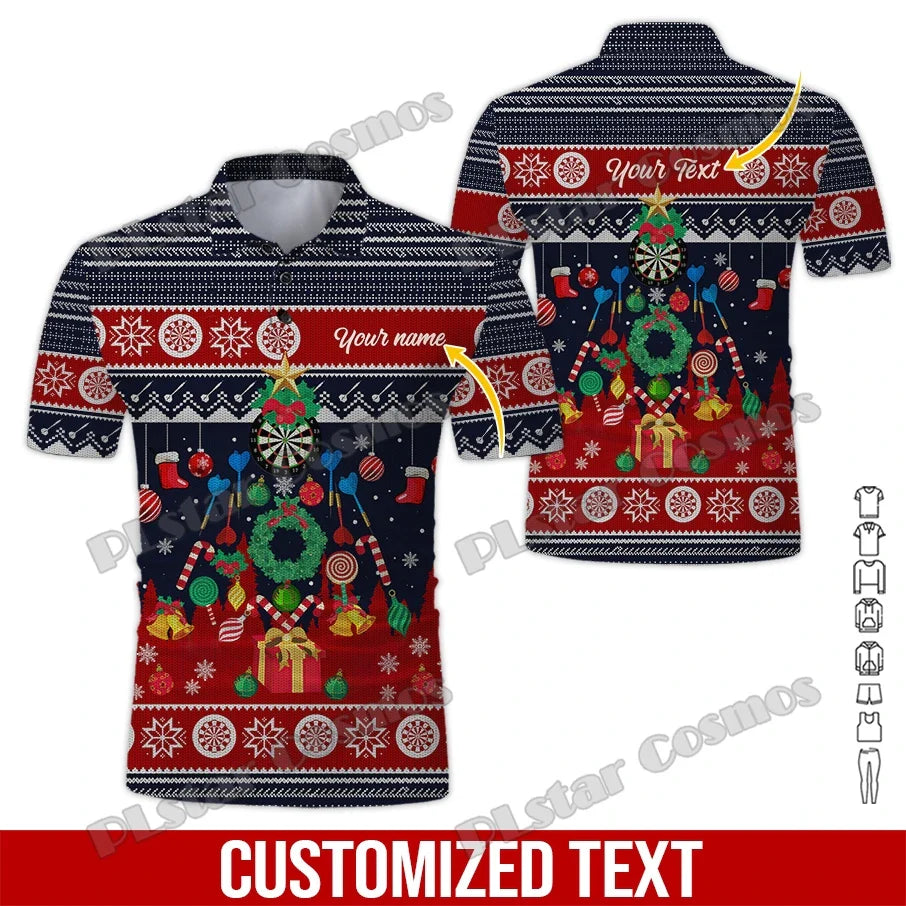 PLstar Cosmos Darts Team Custom Name 3D All Over Printed Premium Men's Polo Shirt Summer Street Casual Short sleeve shirt WK62