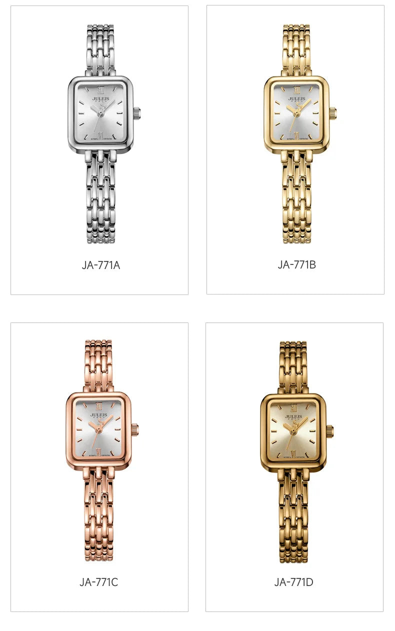Watch For Women  Women's Stainless Steel Band Luxury Gift Watch Dual-Layer Dial Fashion Montre JA-771