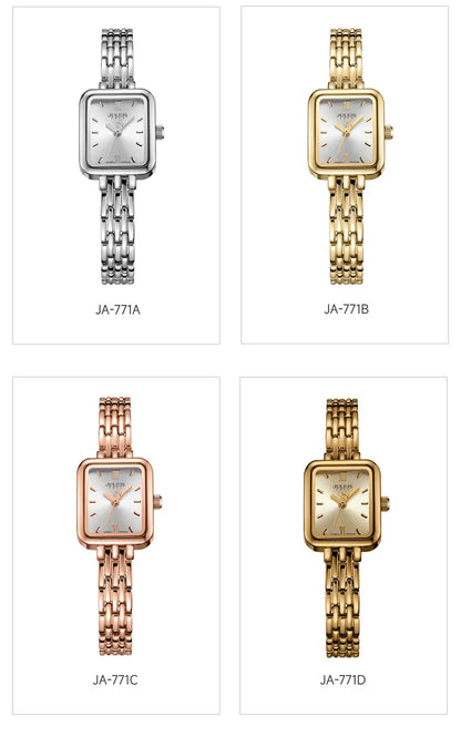 Watch For Women  Women's Stainless Steel Band Luxury Gift Watch Dual-Layer Dial Fashion Montre JA-771
