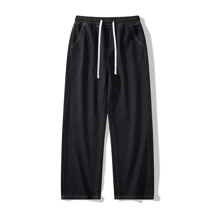 Calça Jeans Masculina Primavera Outono Tendência High Street Reta Perna Larga Roupas Masculinas Calça Jeans Corte Reto