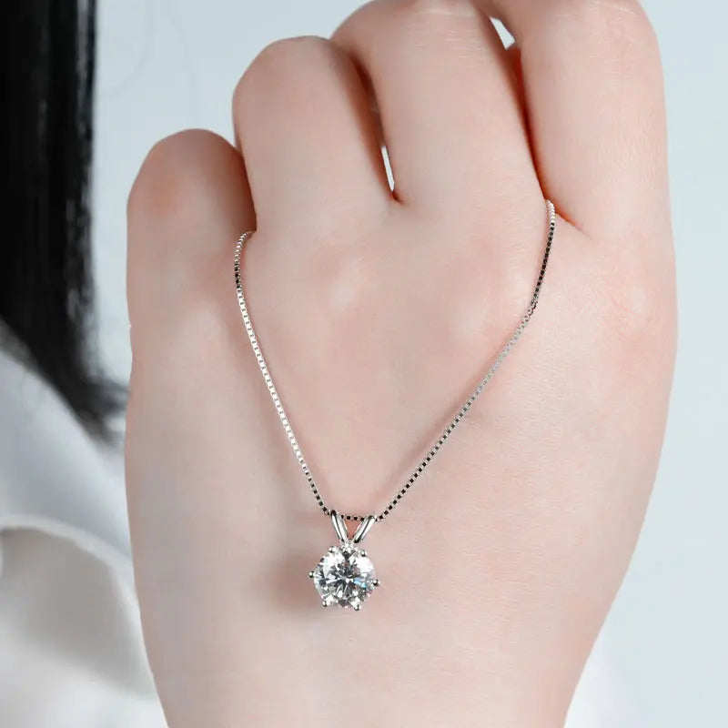 Pendant Necklaces S925 Sterling Silver Solitaire Necklace Chains For Women Jewellry Gifts
