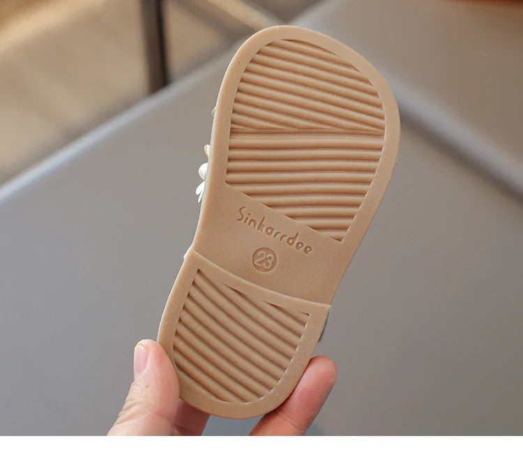 Little Girl's Shoes Bowknot New Summer Girls' Open-toe Sandals Princess Style, Beach Shoes, Soft Sole, Non-slip and Comfortable