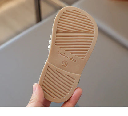 Little Girl's Shoes Bowknot New Summer Girls' Open-toe Sandals Princess Style, Beach Shoes, Soft Sole, Non-slip and Comfortable