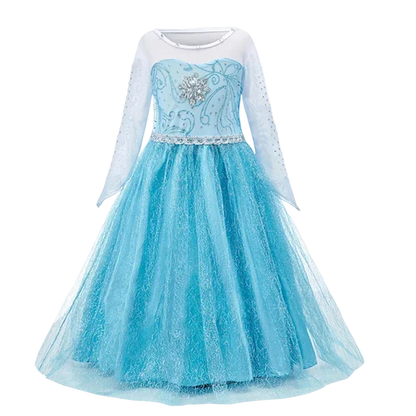 Frozen Snow Queen Elsa Anna Girls Cosplay Mesh Princess Dress Kids Halloween Carnival Party Birthday Frock Ball Vestidos